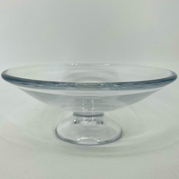 Simon Pearce Hand Blown Clear Crystal Pedestal Compote, Centerpiece Bowl Rare - Picture 2 of 16
